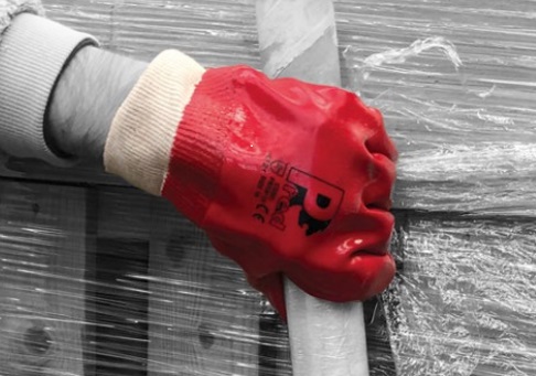 PVC Knitwrist Red Glove Size XL